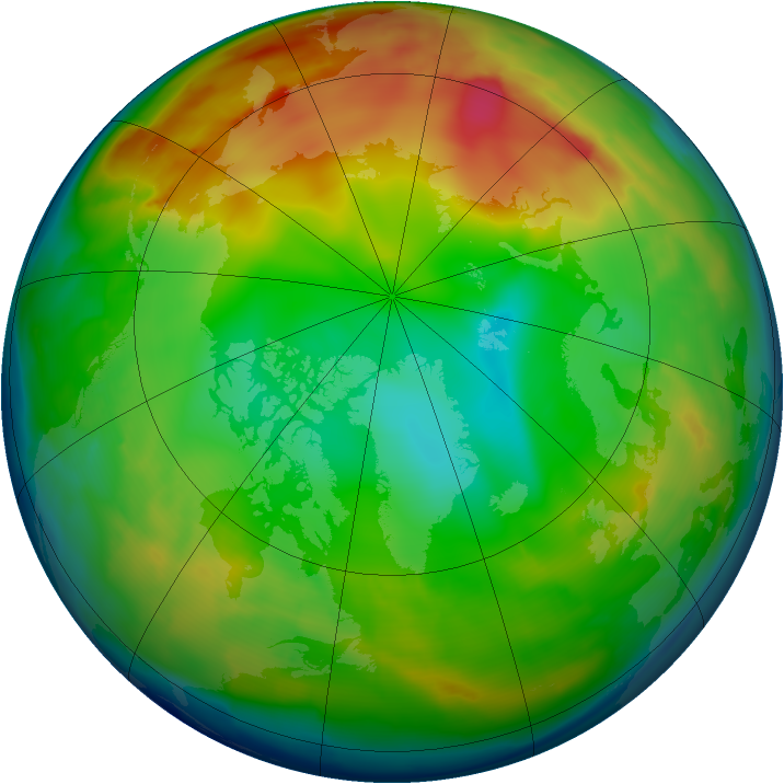 Arctic ozone map for 20 December 2009